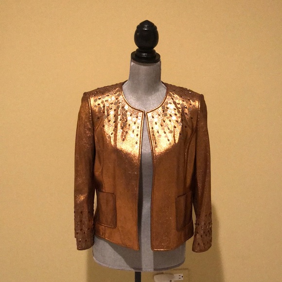 ELLEN TRACY LEATHER JACKET - Picture 2 of 8